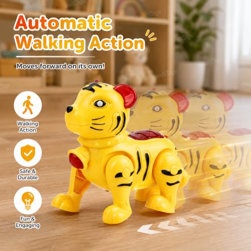 Image of Zest 4 Toyz Musical Tiger Toy for Kids with Lights & Sound Battery Operated Cute Animal Toy for Baby Boys & Girls
