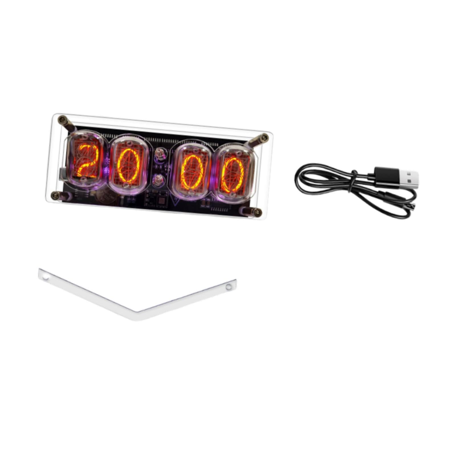 Reloj de Tubo Nixie para Dormitorio, Alimentado por USB, Despertador Digital para El Hogar, Decoración.