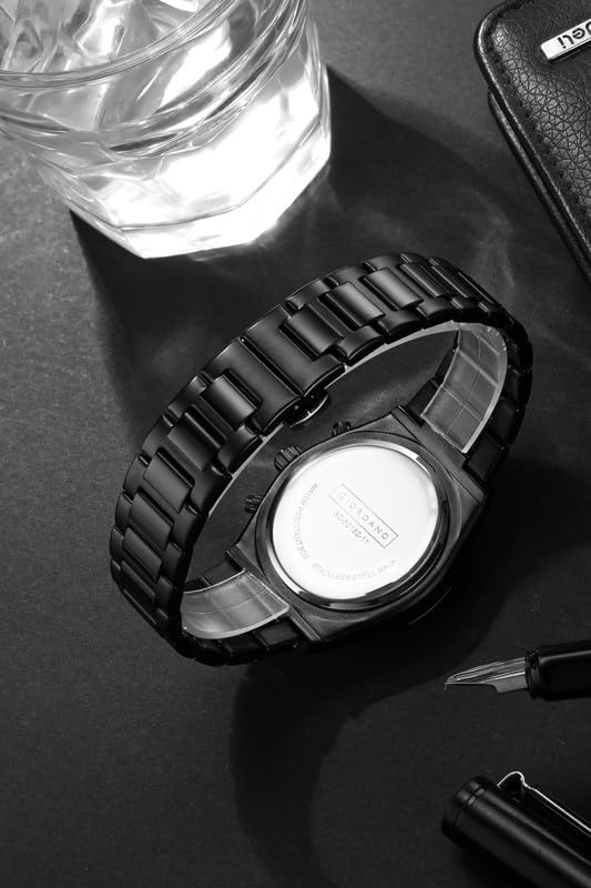Image of Giordano Luxury Multifunction Quartz Watch for Men with Round Dial, Triple Sub-Dials, Moonphase Display, Date Window, Water Resistant and Stainless Steel Strap - GZ-50152