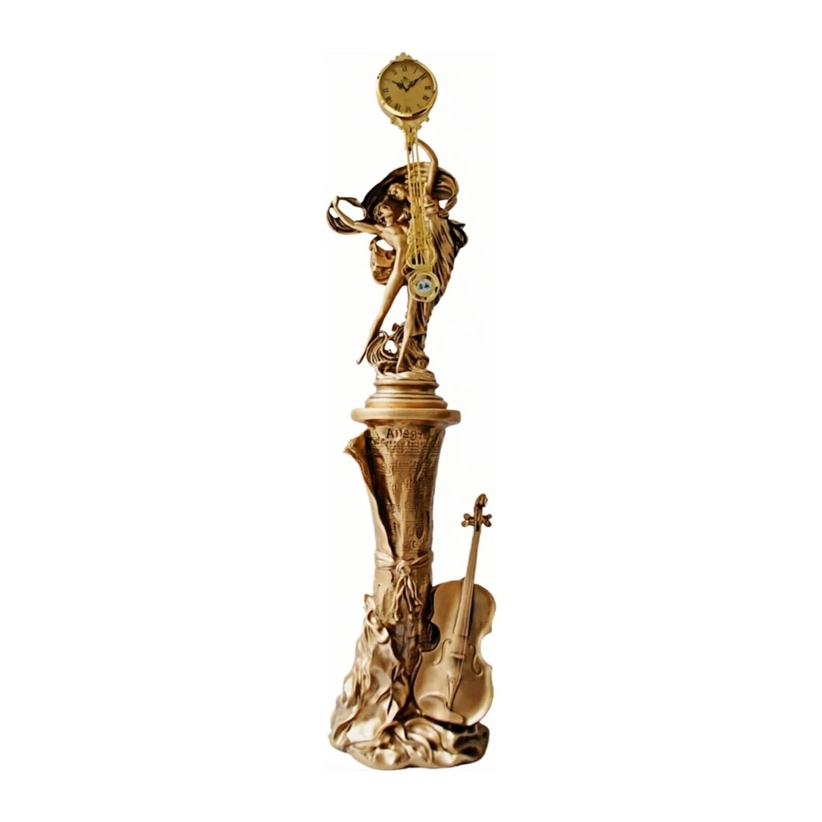 WANGHAI-666 Grandfather Clocks Floor Clock Quartz Silent European Style Sculpture for Living Room