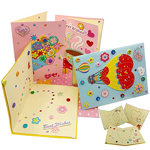 Shusay 6 Pcs Card Making Kits For Kids Greeting Card Making Kit Thank You Card Kit Diy Handmade Card Making Supplies For Kids #TOP6