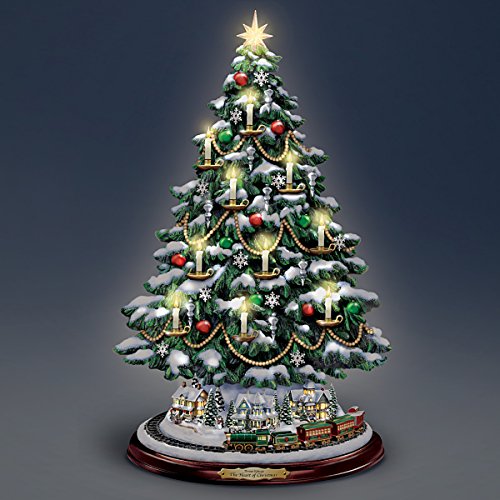 Thomas Kinkade Tabletop Tree with Lights, Motion and Music