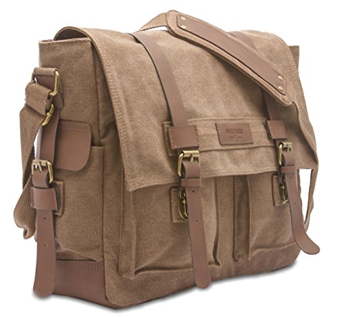 Sweetbriar Classic Laptop Messenger Bag, Brown - Canvas Pack Designed To Protect Laptops Up To 15.6 Inches #TOP2
