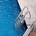 Vinyl Works Deluxe Adjustable 24 Inch Wide in Pool Step Ladder Entry System for Above Ground Swimming Pools with Non Slip Steps, Taupe
