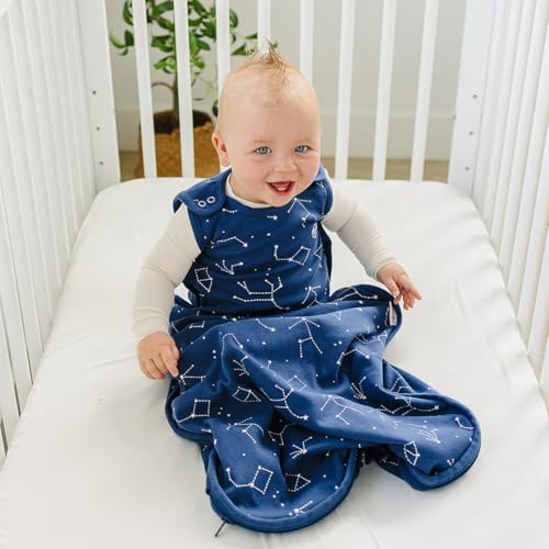 Woolino 4 Season Ultimate Baby Sleeping Bag - Merino Wool and Organic Cotton - Universal Size Adjustable Sleep Sack for Baby - Two-Way Zipper Sleeping Bag (2-24 Months) - Night Sky3