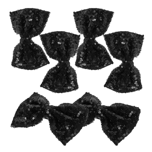 Alipis Cabello Infantiles Lazo Grande de Lentejuelas Negras Set de 6 Piezas Accesorios Brillantes para Niñas Pequeñas Horquillas Ligeras Sujeción Fuerte para Uso Diario y Eventos