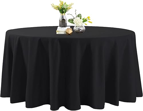 Mantel redondo de 120 pulgadas, resistente a las manchas y a las arrugas, lavable, mantel de tela decorativa para mesa de comedor, fiestas de bufé y