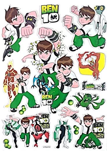 UNIq Funky Ben 10 Stylish 3D Puffy Big Size Non-Toxic Waterproof Form 12 Stickers Set for Car Bike Laptop Bottle etc-picture-20