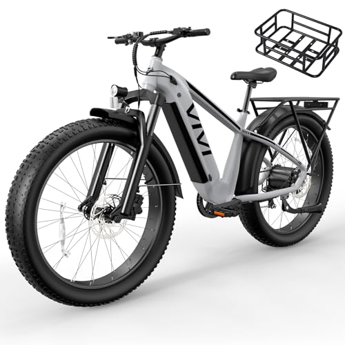 Image of Vivi ACE01 Electric Bike for Adults,26 inch x 4.0 Fat Tire Ebike,1500W Peak Motor Torque Sensor Electric Mountain Bike, 25+ Top MPH Electric Bicycle with 48V 15AH Battery, Hydraulic Brake, SGS UL2849