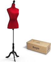 Vista 10 de Bonnlo Maniquí de costura, apto para clavar alfileres, para vestido de mujer, con base de trípode de madera.