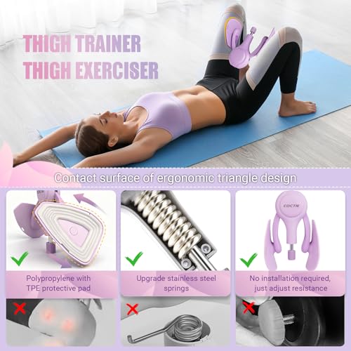 Thigh Trainer, 15-70LB Adjustable Resistance Inner Thigh Workout Equipment - image 3
