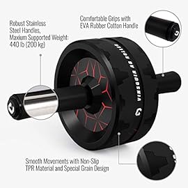 Ab Roller Wheel, Abs Workout Equipment for Abdominal & Core Strength Training, Exercise Wheels for Home Gym Fitness, Ab…