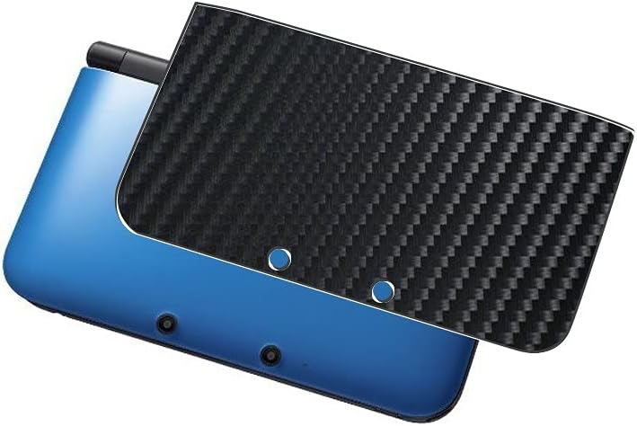 [2 Pack] Synvy Back Protector Film, compatible with Nintendo ニンテンドー 3DS LL / 3DS XL Black Carbon Guard Skin [ Not Tempered Glass Screen Protectors ]
