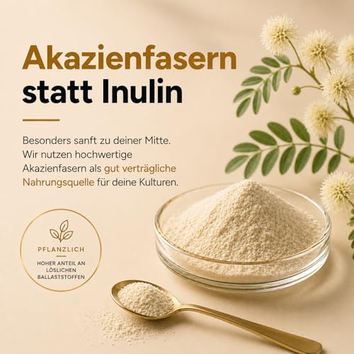 Flora Plus - Darmkur* Probio Kulturen Komplex mit 23 Bakterienstämmen & 600 Mrd. KbE, OHNE Inulin & OHNE künstliche Probiotika I 60 magensaftresistente & vegane Kapseln mit Lactobacillus Salivarius