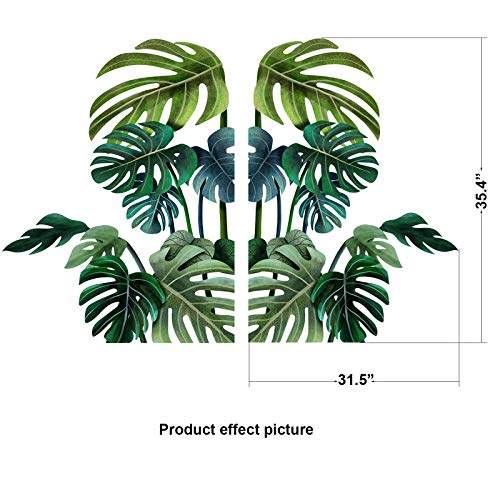 Big Green Leaf Wall Stickers Tropical Plant Leaves Window Decals Decorations Murals Wall Art Decorative Sticker For Kids Living Room Bedroom Nursery Playroom Cute Holiday Jungle Party Decor Supplies #TOP1