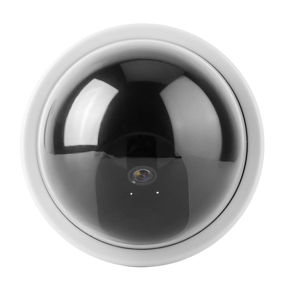 Dioche Cámara de Seguridad Falsa simulada de simulación de de 4 Piezas, cámara de vigilancia CCTV antirrobo con luz LED Intermitente(Blanco)