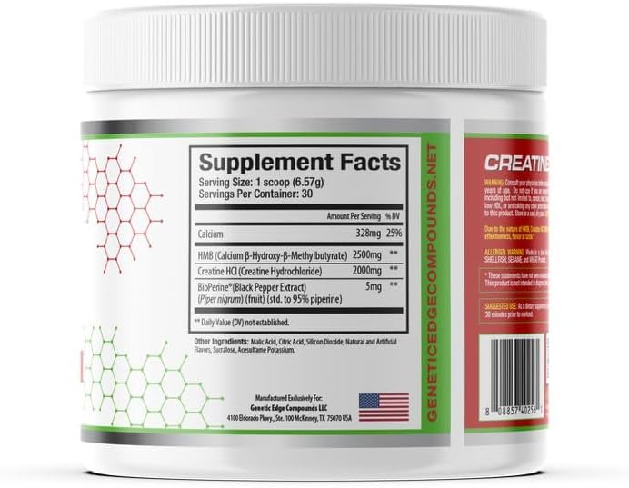 Creatine HCl + HMB for Athletes – Performance & Recovery Formula – 2g Creatine HCl, 2.5g HMB – Fast Absorption, No Bloat, No Loading – 30 Servings – GEC (Standard, Cherry Limeade) - Image 3