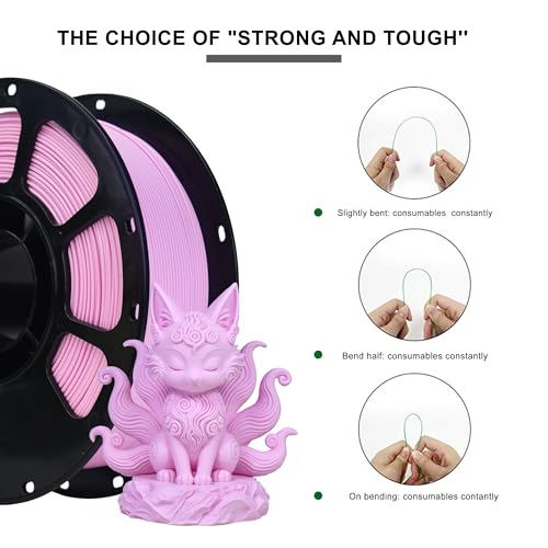 Image of iBOSS Dual Color Matte PLA+ 3D Printer Filament 1.75mm 2 in 1 Coextrusion 1KG Spool (2.2lbs) Multicolor PLA Plus with Smooth Matte 3D Filament Finish for FDM 3D Printers-Pink Purple