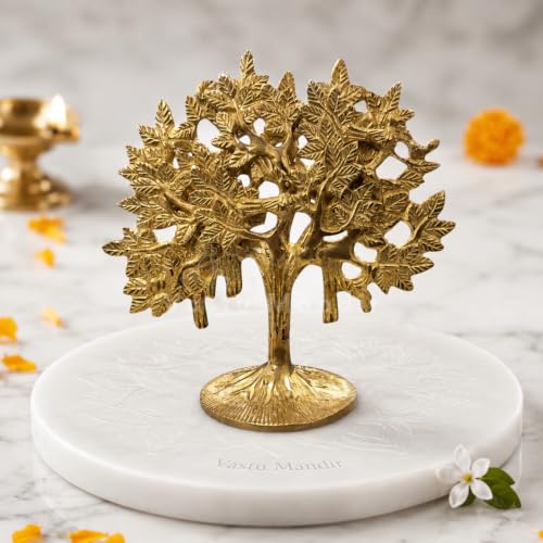 Image of Brass Kalpavriksha Tree, Vastu Remedy for Prosperity (18 cm, 580 g)