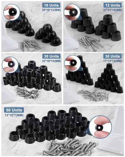 SPDYCESS 30 PCS Round Furniture Rubber Feet Bumpers with Matching Screws - Image 3