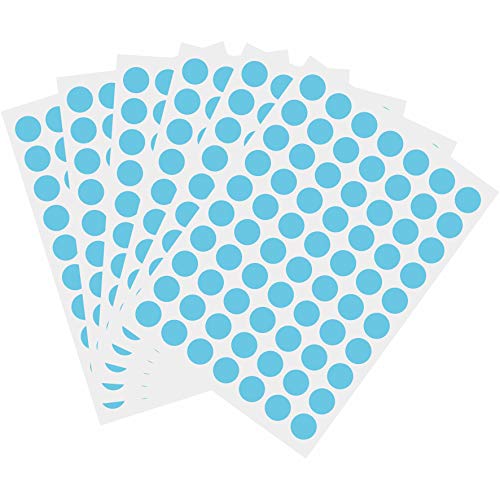 1050 PCS 3/4" Color-Coded Dot Stickers Light Blue