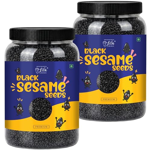 Image of LILA DRY FRUITS Kali Til 1 Kg x 2 Black Sesame Seeds | Premium Raw Kaali Till Seed for Cooking, Baking, Salad Toppings & Daily Healthy Eating Perfect for Laddu, Tilkut, Chikki and Kitchen Use