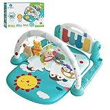 Nutsball Baby Gym Play Mat, Kick and Play Piano Gym Mat with Music and Lights, Tummy Time Musical Ac