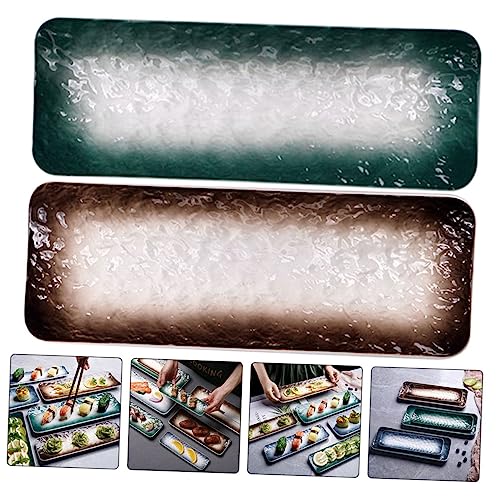 Juego de 2 bandejas de cerámica para sushi miniatura 6