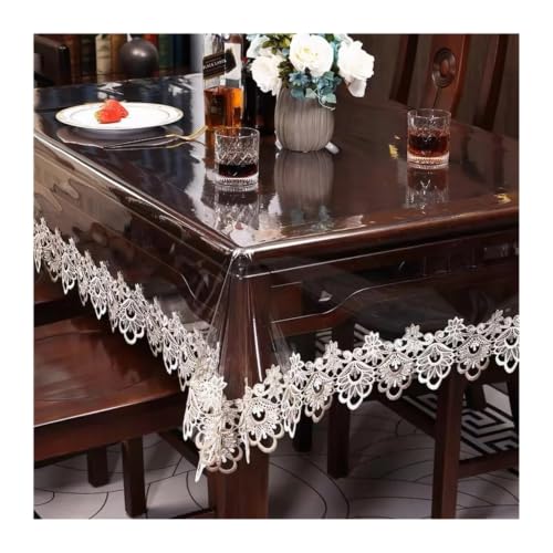 Nappe transparente imperméable en PVC rectangulaire pour table à manger - 4