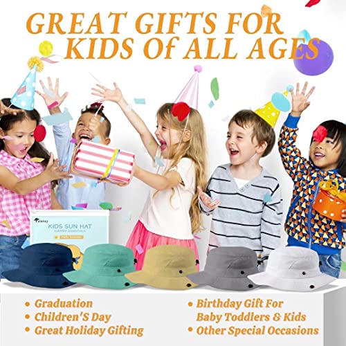 Baby Bucket Sun Hat，Kids Upf 50 Uv Protection Summer Beach Cap， Wide Brim Adjustable Hat With Mesh For Toddler Infant Girls Boys White #TOP6