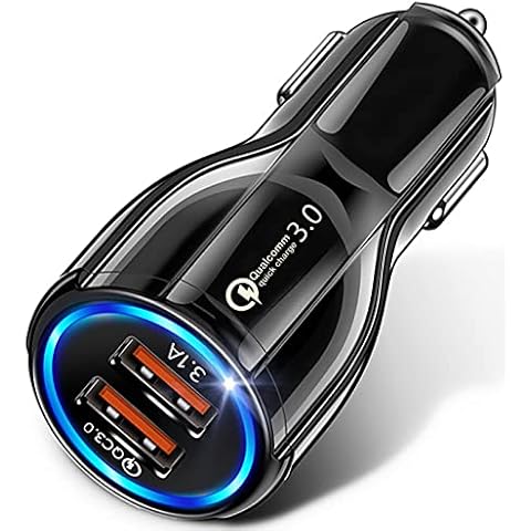 Usful Tech - Fast Charge USB Car Charger, Dual Port USB 3.0 Mini Car Phone Charger, 30W/ 5A Fast Charging Cigarette Lighter Adapter,Compatible with iphone, Samsung and Android phones Cover