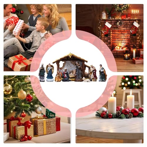 Crèche de Noël naissance de Jésus en résine cadeau pour les fêtes