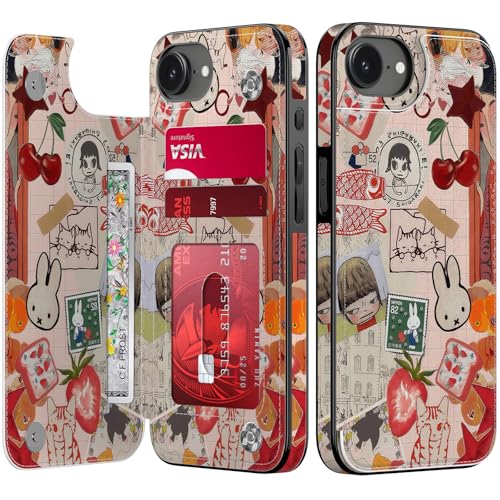 Étui portefeuille iPhone 16 anti-piratage RFID avec coque antichoc pour sécuriser vos données
