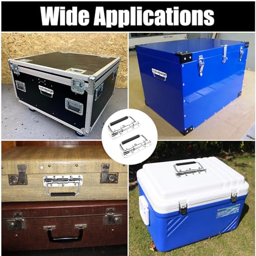 2 Stück Klappgriff, 140mm Gefedert Kistengriff Klappgriff Griff Tragegriff Klappgriffe für Kisten Kistengriff Klappgriff Edelstahl Hardware Boxen mit Isolierter Gummigriffabdeckung für Toolbox Tür