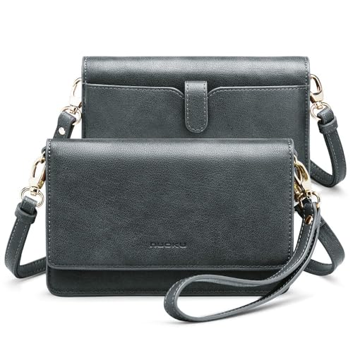 Image of nuoku Women Small Crossbody Bag Cellphone Purse Wallet with RFID Card Slots 2 Straps Wristlet