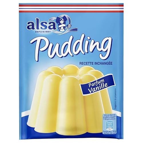 Générique - Pudding Vanille Alsa 3 Sachets 111g - Saveur onctueuse et facile à préparer Casier: Epicerie sucrée & Préparation gâteaux - Régal garanti! - Le Lot De 6