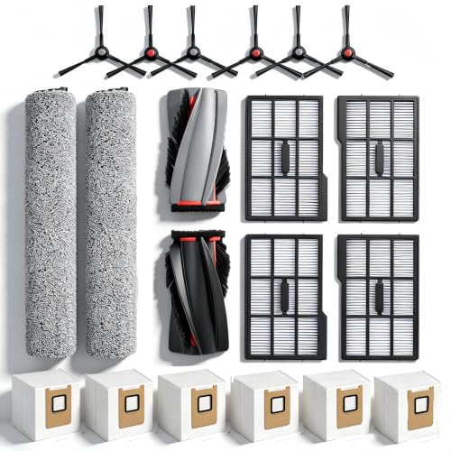 Image of Replacement Parts Kit Compatible With Eufy Omni E25 / E28, Vacuum Cleaner Accessories Includes:2 Mop Roller Brush,1 Set Main Brush,6-Side Brush,4-Filter,6-Disposal Dust Bags