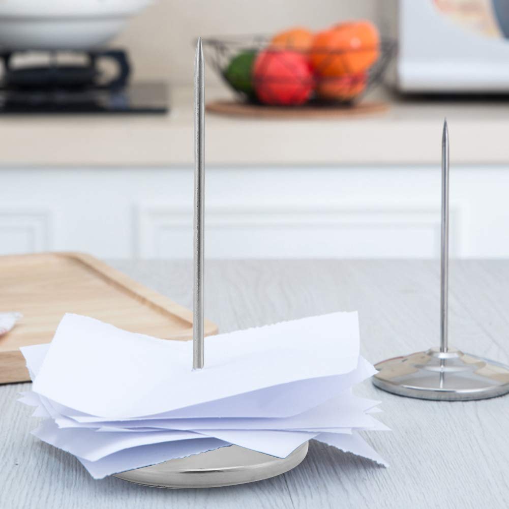 Receipt Holder Spike, Stainless Steel Memo Holder Stand Invoice Note Organizer Bill Fork Holder Ticket Stabber for Restaurant Bar Counter Office Desk