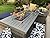 Vakollia Propane Fire Pit Table,44 Inch 55000 BTU Outdoor Gas Fire Pit Rectangular with Glass Wind Guard for Outside Patio Deck (Gray-Aluminum Top)
