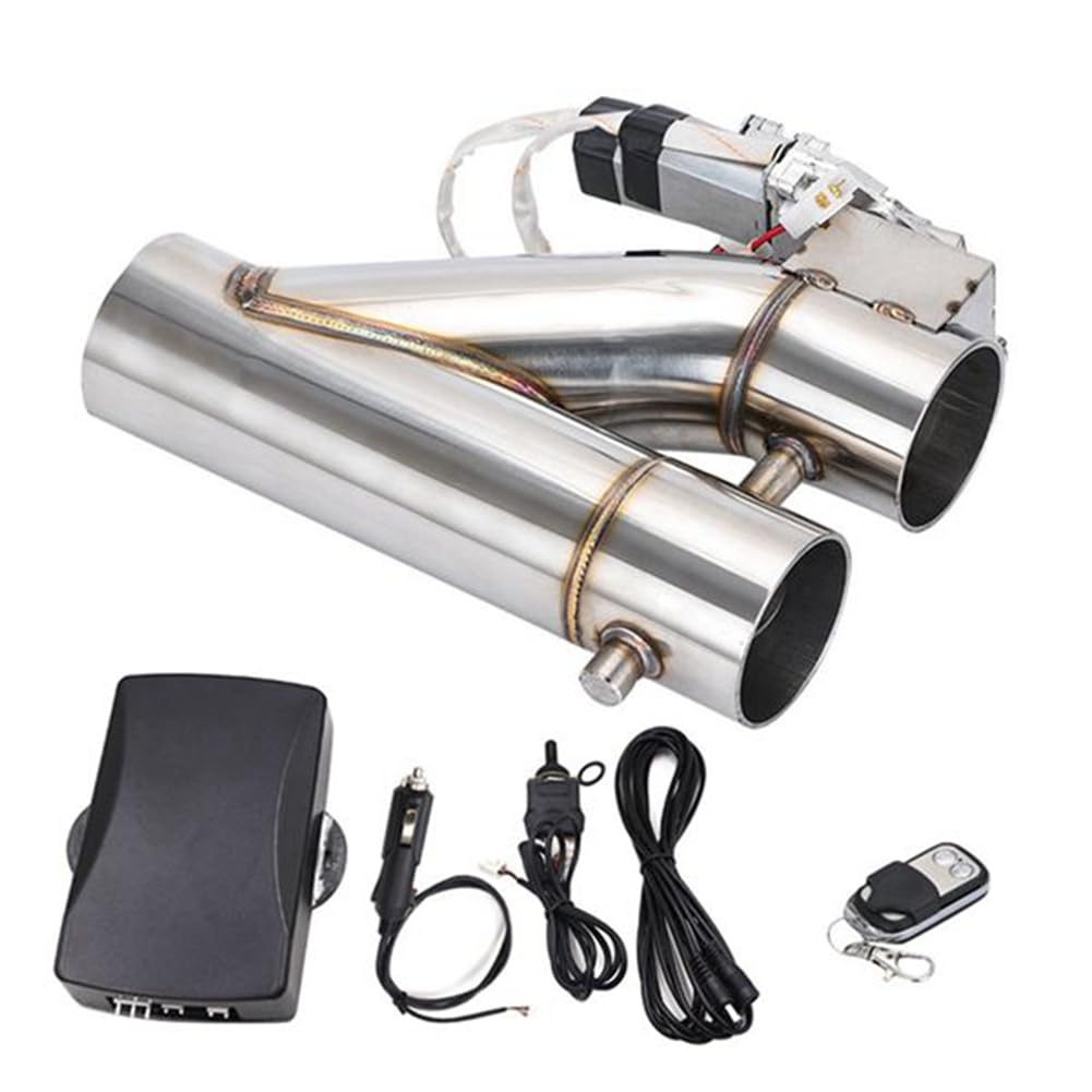 de Válvula de de Escape Eléctrico de Doble Válvula Universal de 2,5 Pulgadas Kit de Silenciador de Escape en y con Control Remoto Inalámbrico