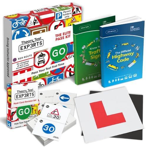 The Highway Code 2026 UK + Know Your Traffic Signs 2026 UK + 128 Road Signs Flash Cards 2026 UK + 2 x Magnetic L Plates