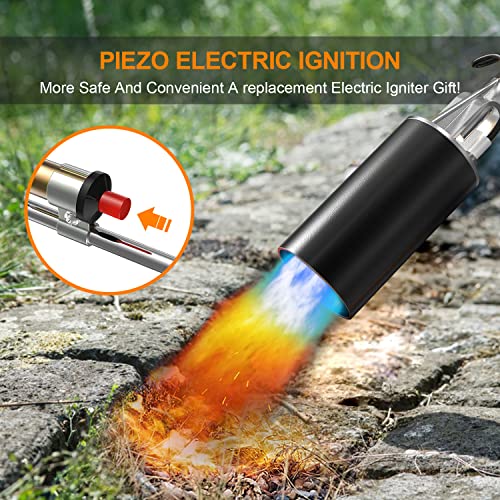Propane-Torch-Weed-Burner-Torch-KOAKOMI-Heavy-Duty-Weed-Torch-High-Output-500000-BTU-TorchFlamethrower-with-Push-Button-Igniter-and-Long-Hose-for-Roof-AsphaltIce-SnowRoad-MarkingCharcoal