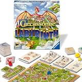 Ravensburger 25176 - Carcassonne Labyrinth - Familienspiel ab 8 Jahren, für 1-4 Personen, Brettspiel aus Zwei Spieleklassikern, Fans der beiden Spiele