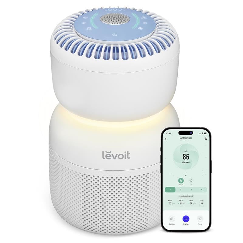 Levoit HEPA Luftreiniger mit 5 Sensoren für Räume, bis 30㎡, Blau