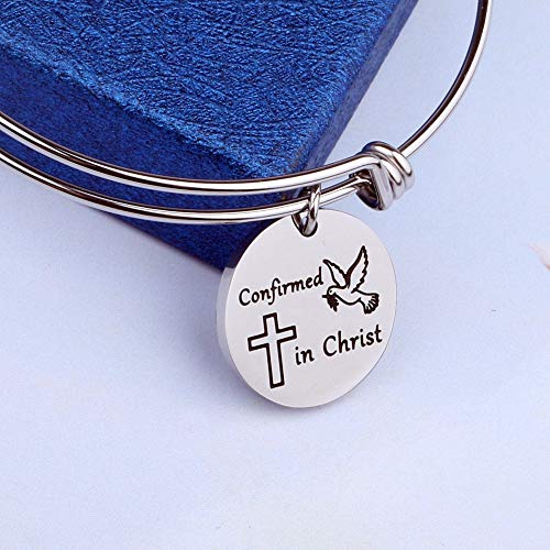 Image of Detailed Confirmed in Christ Dove Charm Bracelet Confirmation Bracelet