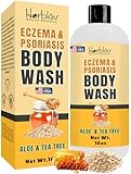 Eczema Body Wash – All Natural Eczema Soap, Dermatitis, Psoriasis Treatment for Dry Itchy Sensitive Skin Relief – Gentle Detoxifying, Healing, Anti-Itch, Oatmeal Goat Milk Bath Wash for Kids, & Adults