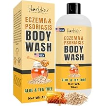 Eczema Body Wash All Natural Eczema Soap, Dermatitis, Psoriasis Treatment for Dry Itchy Sensitive Skin Relief Gentle Detoxifying, Healing, Anti-Itch, Oatmeal Goat Milk Bath Wash for Kids, Adults
