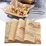 JINTANG 100PCS (25x25cm) papel antigrasa,papel encerado,papel hamburguesa,Envases para hamburguesas, pollo frito, papas fritas y otros alimentos(amarillo)