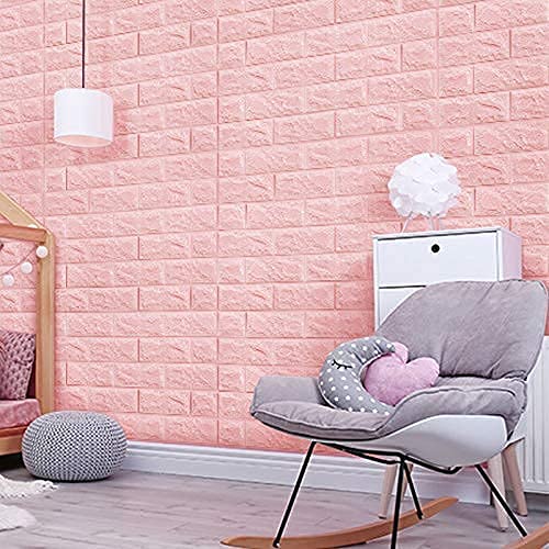 Image of Barebeauty 3D Wall Panel Wallpaper, Self Adhesive PE Foam Brick Sticker, Waterproof Peel & Stick Wall Covering for Home, Bedroom & Living Room Decor, 70 x 77 cm (Pack of 35, 203 Sq. Ft. Approx)