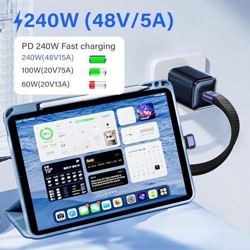 SinLoon 40 Gbit/s USB4 Typ C Verlängerungskabel 240 W 8K PD Schnellladung USB C auf USB C U-förmiges flaches ultradünnes FPC-Datenkabel geeignet für Laptops und Mobiltelefone – Bild 4